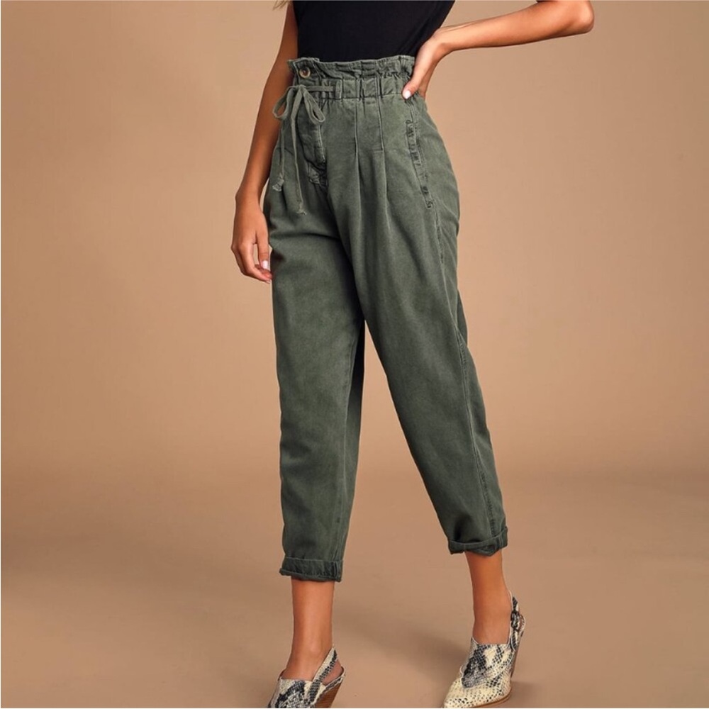 Free People | Margate Green Gray Pleated Pants